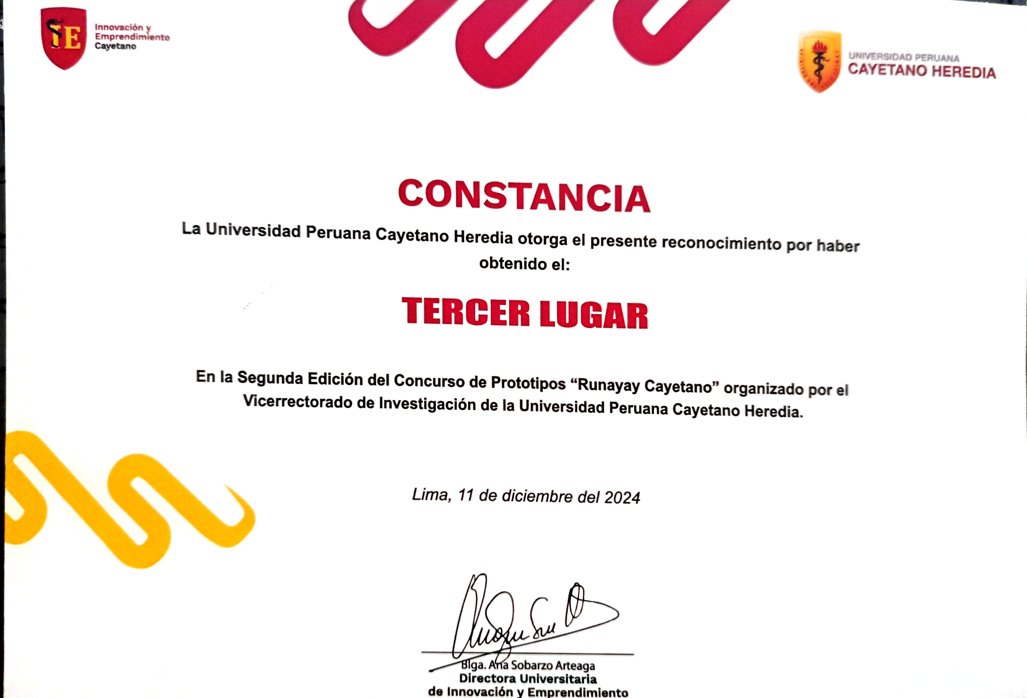Constancia Prototipos RUNAYAY — Hydronex