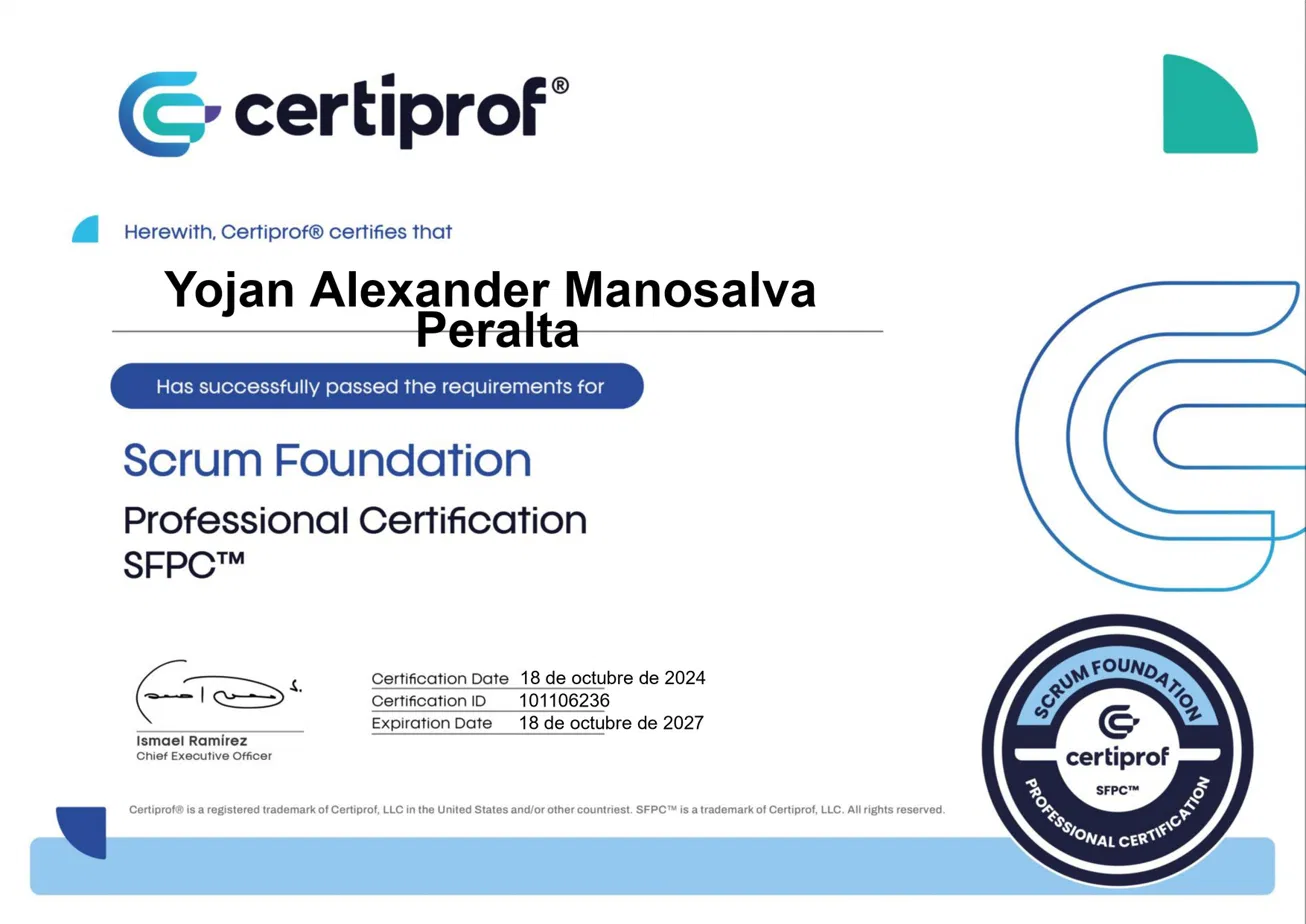 Certificado Fundamentos de Scrum