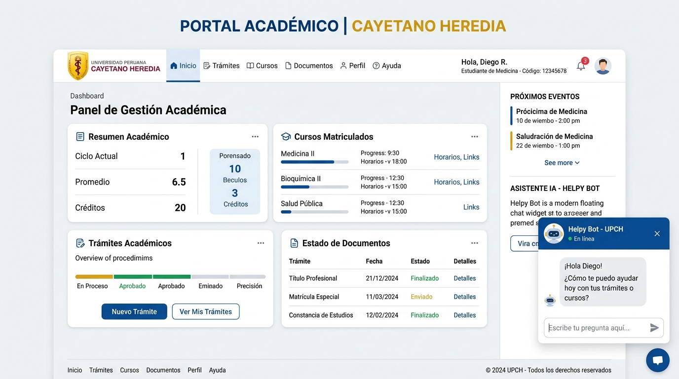 Trámites UPCH — Plataforma de Gestión y Helpy Bot